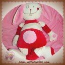 DPAM DOUDOU LAPIN BLANC RAYE ROUGE ROSE SOS