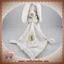 POMMETTE DOUDOU LAPIN BLANC MOUCHOIR TAUPE BEIGE SOS