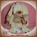 NICOTOY DOUDOU LAPIN ECRU BASTIEN VESTE BEIGE MUSICAL SOS