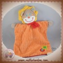 MOTS D'ENFANTS DOUDOU LION PLAT ORANGE ROUGE SOS