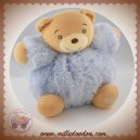 KALOO SOS DOUDOU OURS BEIGE CORPS BOULE BLEU GRIS PLUME