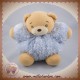 KALOO SOS DOUDOU OURS BEIGE CORPS BOULE BLEU GRIS PLUME