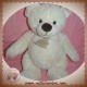 HISTOIRE D'OURS DOUDOU OURS BLANC BOUCLETTE POIL 36 CM SOS