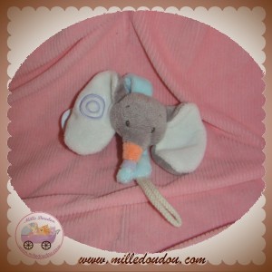 NATTOU DOUDOU ELEPHANT GRIS ATTACHE TETINE BUBBLES SOS