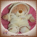 NICOTOY DOUDOU OURS BEIGE DEGUISE EN LAPIN ECRU 30 CM SOS