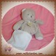 DOUDOU ET COMPAGNIE OURS GRIS MOUCHOIR BLANC SOS