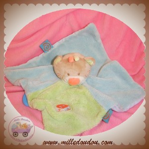 PREMAMAN SOS DOUDOU OURS PLAT BLEU VERT ETIQUETTES NATTOU