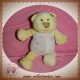 AMTOYS DOUDOU OURS BEIGE CORPS ROSE FLEURS SOS