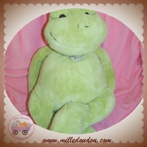 HISTOIRE D'OURS DOUDOU GRENOUILLE VERTE EPONGE FRIMOUSSE 45 CM SOS