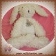 HISTOIRE D'OURS DOUDOU LAPIN BLANC ECRU BOUCLETTE 40 CM SOS