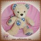 HISTOIRE D'OURS SOS DOUDOU OURS BEIGE PEACE HIPPIE BLEU FLEUR