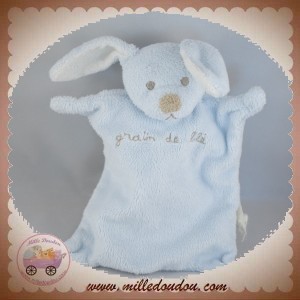 GRAIN DE BLE SOS DOUDOU LAPIN BLEU PLAT BLANC TRUFFE GRISE