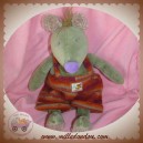 MOULIN ROTY SOS DOUDOU SOURIS VERTE SALOPETTE ZAZOUS 32 CM