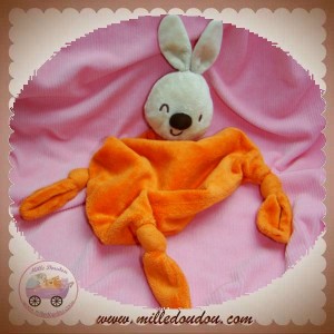 CARREBLANC DOUDOU LAPIN CORPS LOSANGE PLAT ORANGE NOEUD SOS