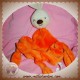 CARREBLANC DOUDOU LAPIN CORPS LOSANGE PLAT ORANGE NOEUD SOS