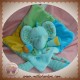 VETIR DOUDOU ELEPHANT PLAT BLEU VERT JAUNE NICOTOY SOS