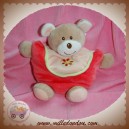 AJENA SOS DOUDOU OURS BEIGE PLAT ROSE SAUMON FLEUR SOS