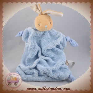 KALOO SOS DOUDOU LAPIN BEIGE PLAT PLUME BLEU SOS