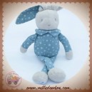 KLORANE DOUDOU LAPIN GRIS CORPS TISSU BLEU ETOILE SOS