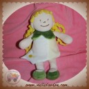 BABYNAT BABY NAT SOS DOUDOU POUPEE FILLE LUTIN BLANC COLERETTE VERTE