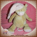 DOU KIDOU SOS DOUDOU OURS BEIGE BONNET ROSE MUSICAL DOUKIDOU