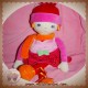 COROLLE SOS DOUDOU POUPEE  ROBE ROSE ROUGE NOEUD VERT