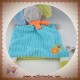 MOTS D'ENFANTS DOUDOU ELEPHANT PLAT BLEU VERT SOS