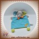 MOTS D'ENFANTS DOUDOU ELEPHANT PLAT BLEU VERT SOS