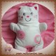 NICOTOY DOUDOU CHAT OURS BLANC ROSE FLEUR COEUR SOS