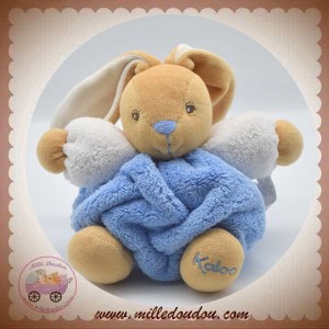 KALOO SOS DOUDOU LAPIN BOULE PLUME BLEU VIOLET