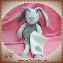 BABYNAT BABY NAT SOS DOUDOU LAPIN GRIS MOUCHOIR BLANC SOS