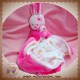 MFG SOS DOUDOU LAPIN ROSE MOUCHOIR FLEUR HOCHET