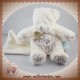 BABYNAT DOUDOU OURS BOUCLETTE BLANC GRIS MARRON CHINE MOUCHOIR bn664