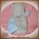 BABYNAT DOUDOU OURS BOUCLETTE GRIS MOUCHOIR BLEU SOS