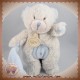 BABYNAT DOUDOU OURS BOUCLETTE GRIS MOUCHOIR BLEU SOS