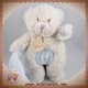 BABYNAT DOUDOU OURS BOUCLETTE GRIS MOUCHOIR BLEU SOS