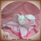 TEX DOUDOU LAPIN BLANC PLAT ROSE OISEAU ECHARPE SOS