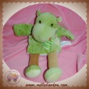 JJA SOS DOUDOU HIPPOPOTAME MARIONNETTE VERT 