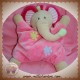 NATTOU DOUDOU ELEPHANT QUASI PLAT HOCHET ROSE FLEUR SOS