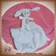 NICOTOY SOS DOUDOU LAPIN BLANC MOUCHOIR PLAT GRIS DODO