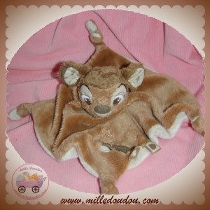 DISNEY DOUDOU BAMBI FAON PLAT MARRON NOEUD NICOTOY SOS