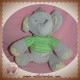 DIMCO TITOUTAM DOUDOU ELEPHANT GRIS PULL VERT RAYE SOS