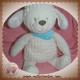 NICOTOY DOUDOU LAPIN CHIEN BLANC FOULARD BLEU SOS