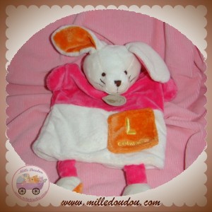 BABYNAT BABY NAT SOS DOUDOU LAPIN MARIONNETTE BLANC ROSE