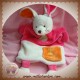 BABYNAT BABY NAT SOS DOUDOU LAPIN MARIONNETTE BLANC ROSE