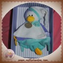 DOUDOU ET COMPAGNIE DOUDOU PINGOUIN PLAT BLEU VERT GRAINE DC2289 SOS