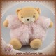 KALOO DOUDOU OURS BEIGE BOULE ROSE PLUME POIL SOS