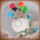 NICOTOY DOUDOU GIRAFE GRIS PLAT ROND QUEUE VERTE PAPILLON SOS 