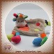 NICOTOY DOUDOU GIRAFE GRIS PLAT ROND QUEUE VERTE PAPILLON SOS 