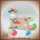 NICOTOY DOUDOU GIRAFE GRIS PLAT ROND QUEUE VERTE PAPILLON SOS 